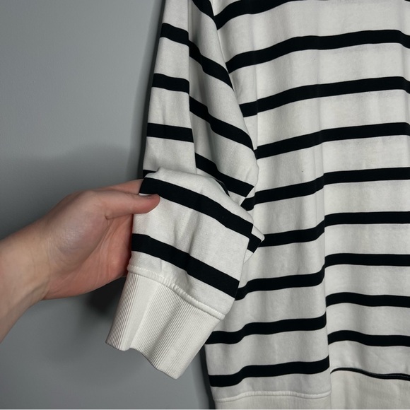 Women’s H&M‎ maternity black white striped sweatshirt tunic medium - Picture 2 of 6